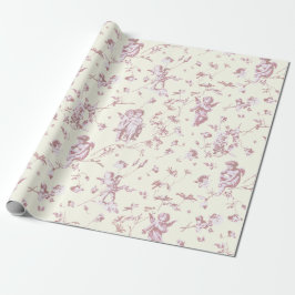 Papel De Presente Tornozelo Cupido De Cereja Pinto Ângulo Floral Ros