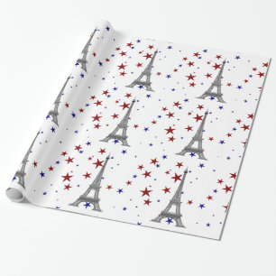 Papel De Presente Torre Eiffel com estrelas