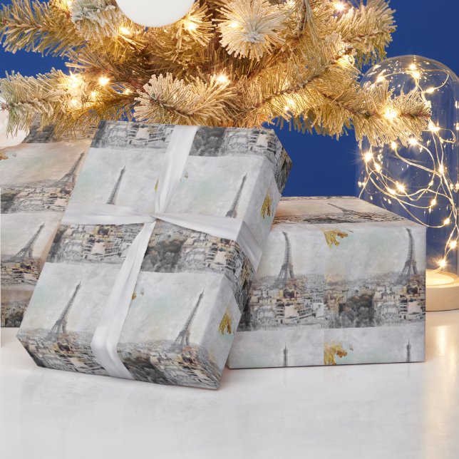 Papel De Presente Torre Eiffel. Paris, France Classic (Feriados)