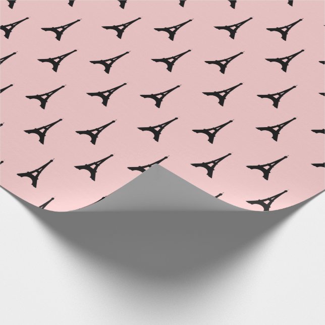 Papel De Presente Torre Eiffel Paris Pastel Lilac Escamudo Rosa Pret (Ponta)