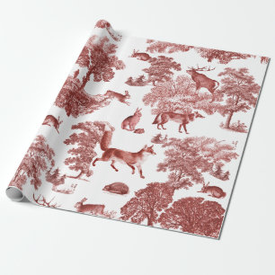 Papel De Presente Torre Elegante Woodland Red Fox Rabbit