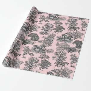 Papel De Presente Torre-preto-rosa-rosa-branca-chic elegante