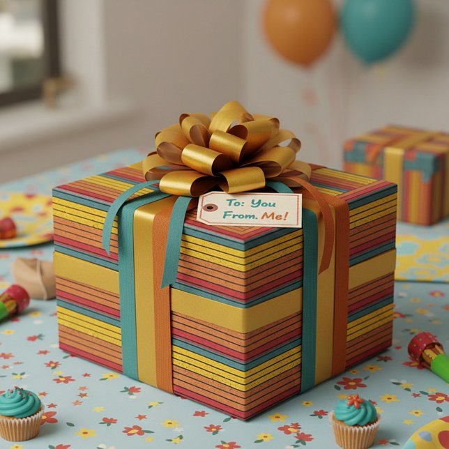 Papel De Presente Torres do pôr do sol do arco-íris retrógrado (Criador carregado)