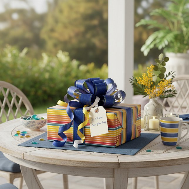 Papel De Presente Torres do pôr do sol do arco-íris retrógrado (Criador carregado)