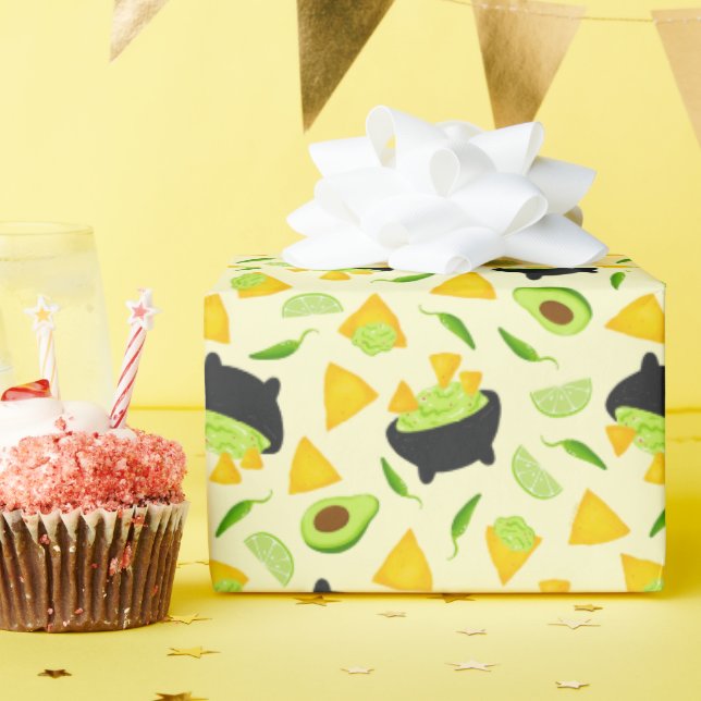 Papel De Presente Tortilla Chips e Guacamole (Festa de aniversário)