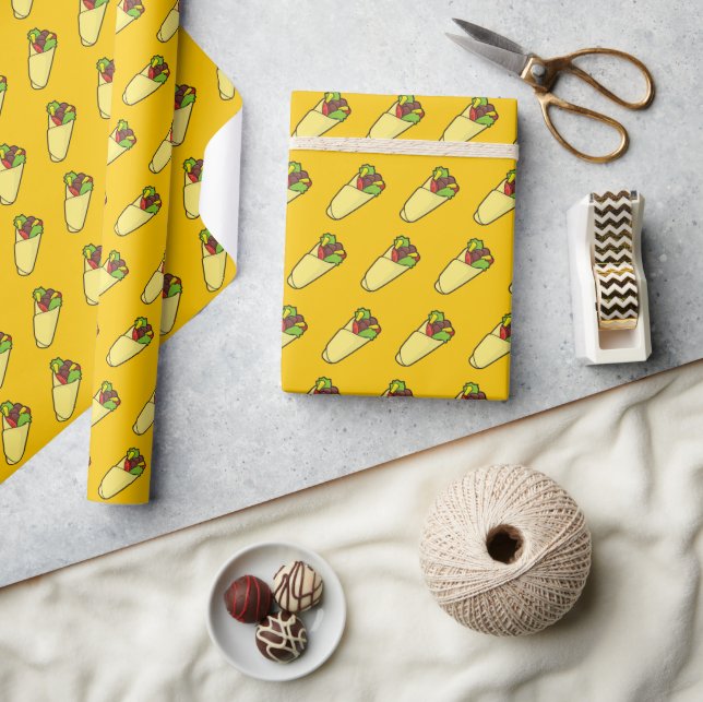 Papel De Presente Tortilla Sandwich Wrap (Artesanato)