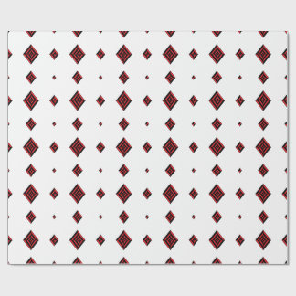 Papel De Presente Tot Geométrico Moderno de Diamante Vermelho e Pret