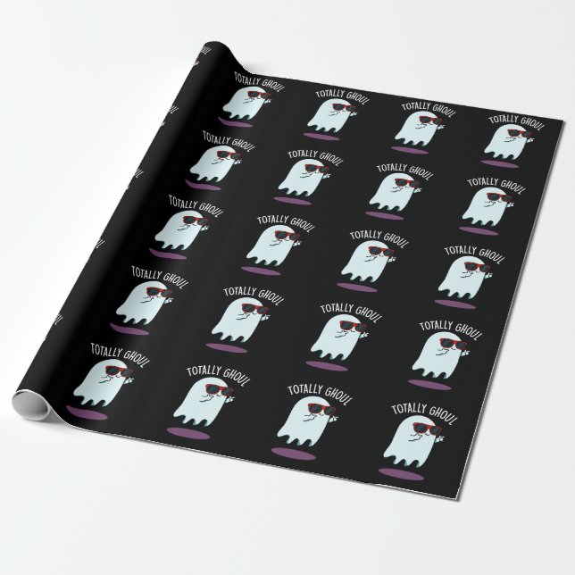 Papel De Presente Totally Ghoul Piada Divertida Fantasma Sombrio BG (Desenrolado)