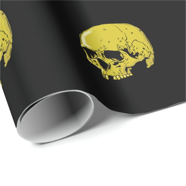 Papel De Presente Totenkopf aus Gold (Ponta do rolo)