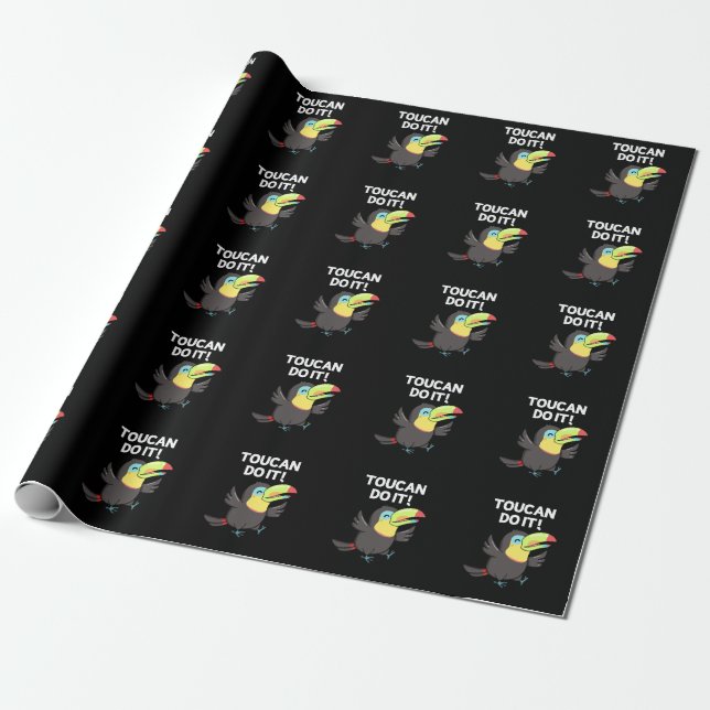Papel De Presente Toucan Faz Isso Engraçado Pássaro Positivo Escuro  (Desenrolado)