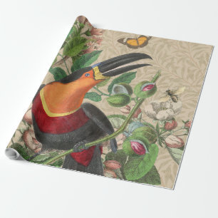 Papel De Presente Toucan Jungle Tropical Bird Beauful Antiguidade
