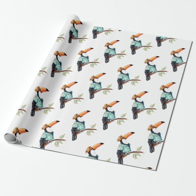 Papel De Presente Toucano na camisa do Havaí (Desenrolado)