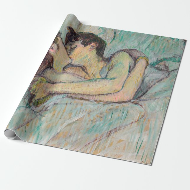 Papel De Presente Toulouse-Lautrec - Na Cama, O Beijo (Desenrolado)