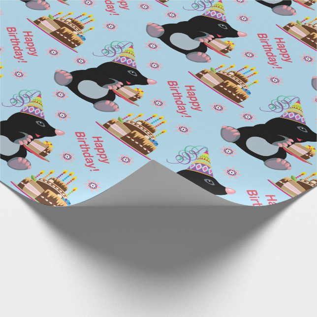 Papel De Presente toupeira de animação. Feliz aniversário! (Ponta)