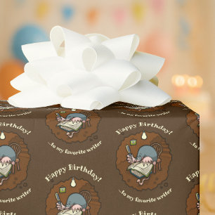 Papel De Presente Toupeira Fofa Feliz Aniversário Escritor Favorito 