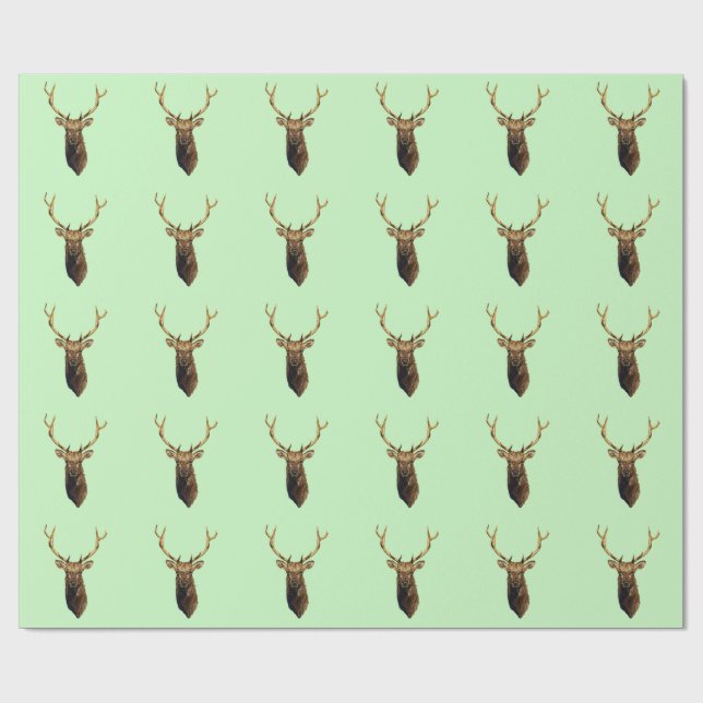 Papel De Presente Touro Elk Cabeça Natureza animal Arte selvagem (Aberto)