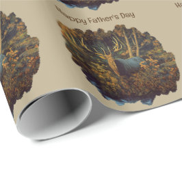 Papel De Presente Touro Elk na Floresta do outono