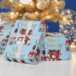 Papel De Presente Toy British Soldier Bearskin hat e Snowman