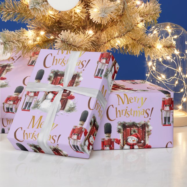 Papel De Presente Toy British Soldier Bearskin hat e Snowman (Feriados)