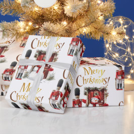 Papel De Presente Toy British Soldier Bearskin hat e Snowman