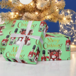 Papel De Presente Toy British Soldier Bearskin hat e Snowman