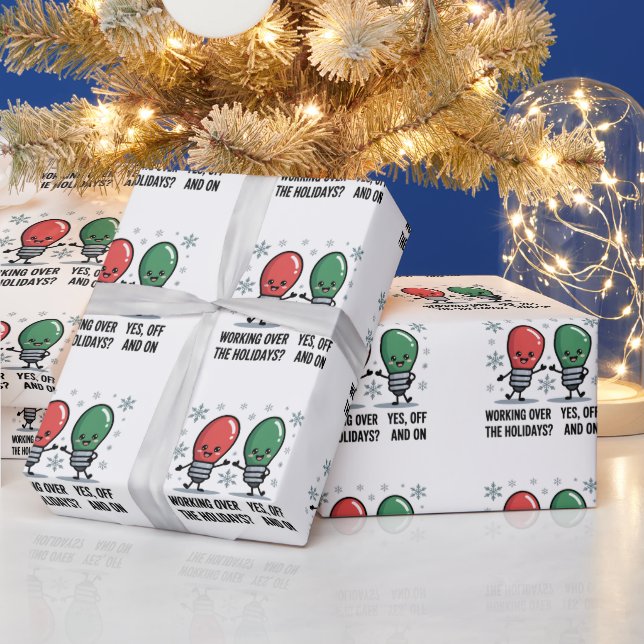 Papel De Presente Trabalhando Durante as Festas de Natal Piada de Na (Feriados)