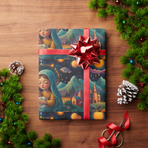 Papel De Presente Trabalho de arte de Natal de Snowman