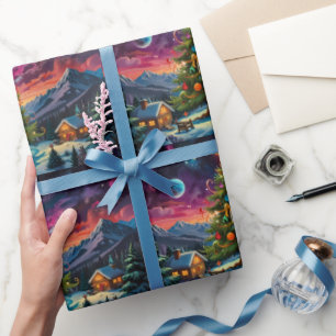 Papel De Presente Trabalho de arte de Natal de Snowman