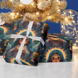 Papel De Presente Trabalho de arte de Natal de Snowman