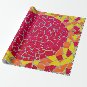 Papel De Presente Trabalho de arte vermelho, laranja e amarelo