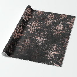 Papel De Presente Trabalho de rolagem rosa com defeito em preto