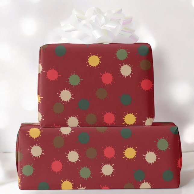 Papel De Presente Traço Colorido no Feriado Vermelho (Criador carregado)