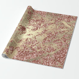 Papel De Presente Traços de faísca do Mármaco de Champaigne Dourado 