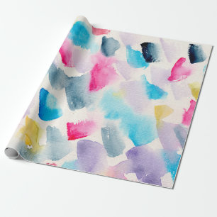 Papel De Presente traços de pincel com abstrato de aquarela feitos à