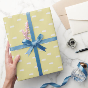 Papel De Presente Traços minimalistas brancos em amarelo pastel