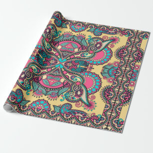 Papel De Presente Tradicional floral paisley bandana floral ornament