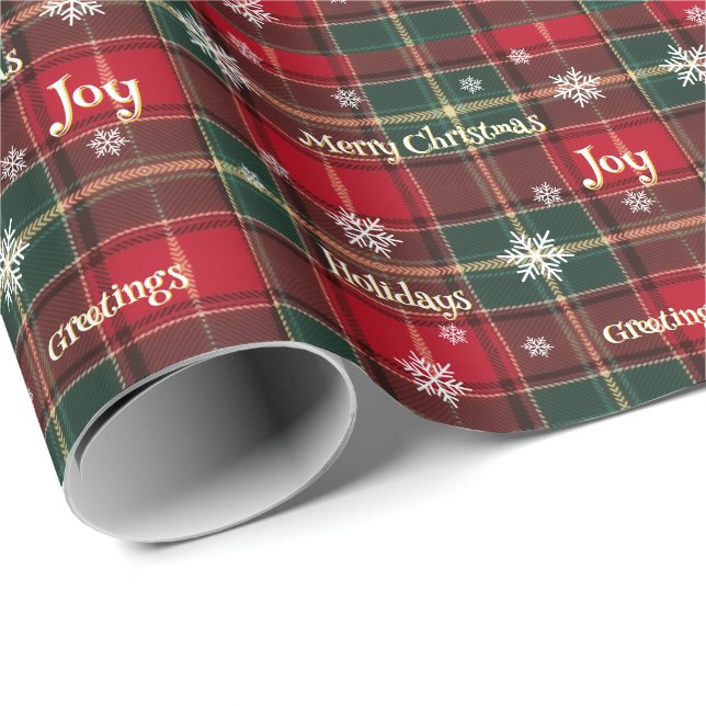 Papel De Presente Traditional Holiday Plaid (Ponta do rolo)