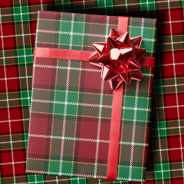 Papel De Presente Traditional Maroon and Emerald Green Tartan Plaid