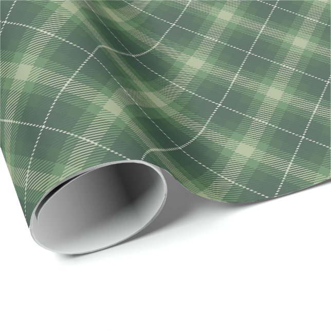 Papel De Presente Traditional plaid in shades of  green (Ponta do rolo)