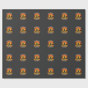 Papel De Presente Traje Assustador de Halloween Design Vintage Pôr d