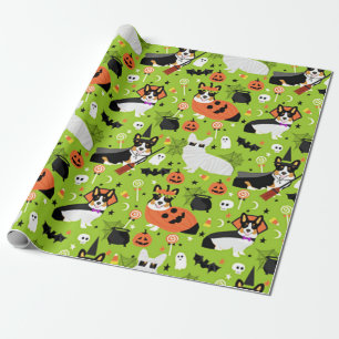 Papel De Presente Trajes do Dia das Bruxas do Corgi