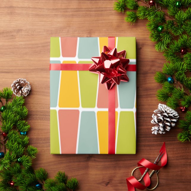 Papel De Presente Trapezoides Retro (Presente de Natal)