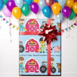 Papel De Presente Trator de Animais de Exploração Adicionar Idade da