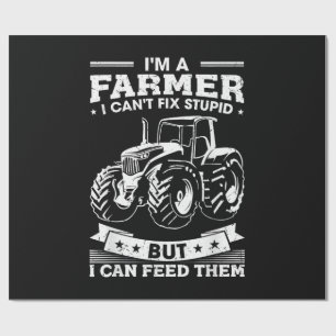 Papel De Presente Trator de Fazenda Engraçado Eu Sou Fazendeiro Eu A