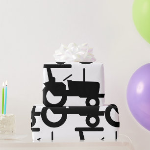 Papel De Presente Trator preto