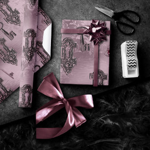 Papel De Presente Trava e Chave Rosa   Desligamento de vinhetas