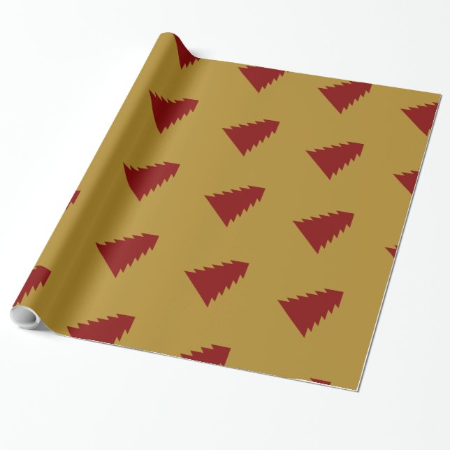 PAPEL DE PRESENTE TRAVAGEM DE NATAL DOURADO VERMELHO ÚNICO (Desenrolado)