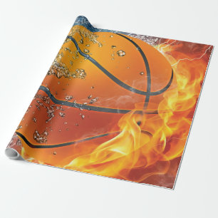 Papel De Presente Travesseiro de arremesso de basquete em chamas