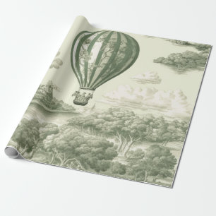 Papel De Presente Travesseiro de Balão de Ar Quente de Campo Verde T