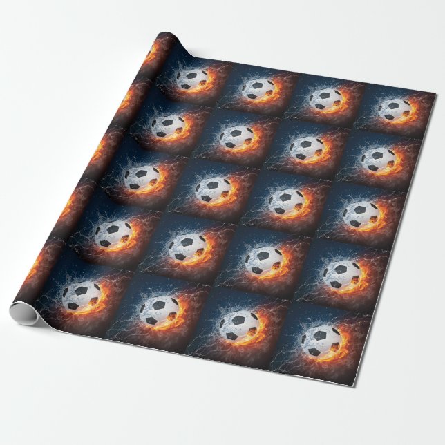 Papel De Presente Travesseiro decorativo Flaming de Futebol/Bola de  (Desenrolado)